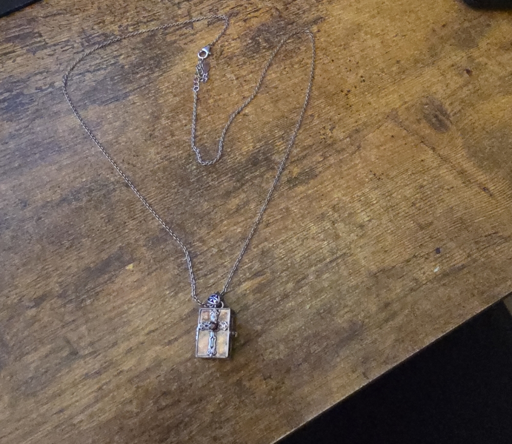 Elegant Silver and Brown Pendant Necklace